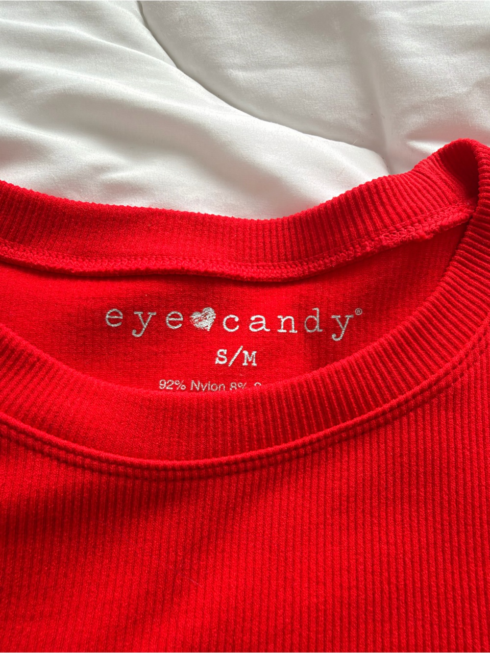 eye candy Red Ribbed Long Sleeve Tee - Picture 3 of 8